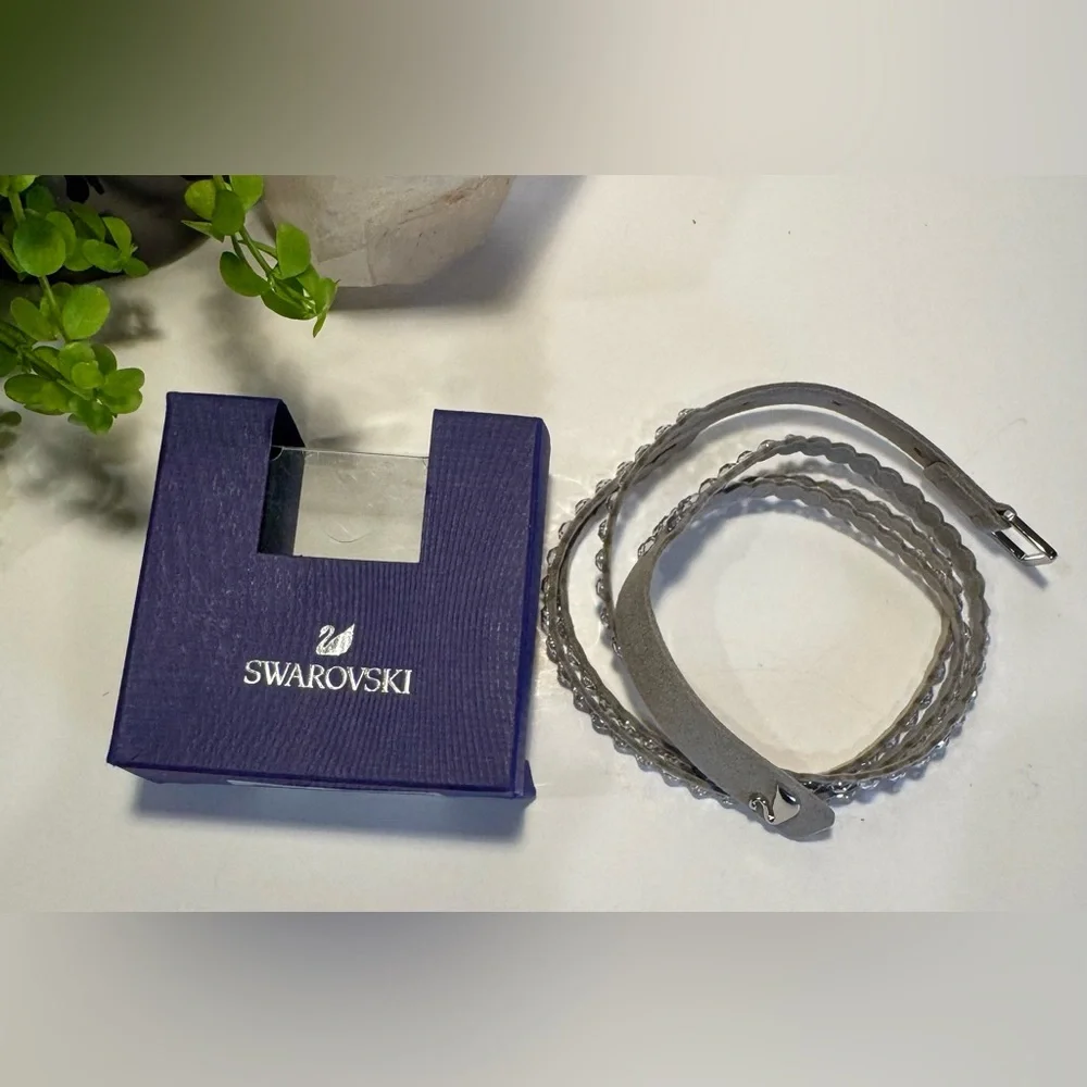 Swarovski Grey Power Slake Collection 3 Strand Crystal Bracelet NIB - Picture 11 of 13